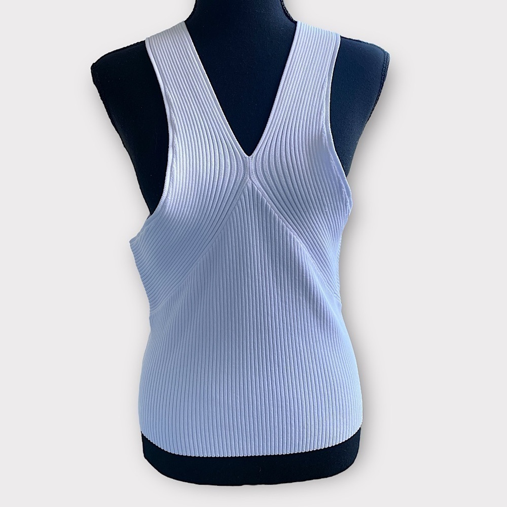 TOPSHOP White Ribbed Knit Tank Top - Picture 5 of 7